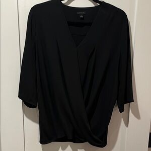 Ann Taylor Black Wrap Blouse